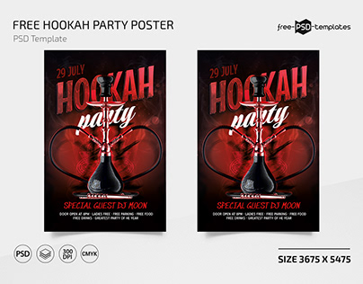 Free Hookah Party Poster
