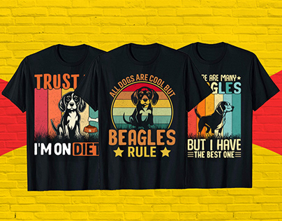 Vintage Beagle Dog T-Shirt Design Bundle