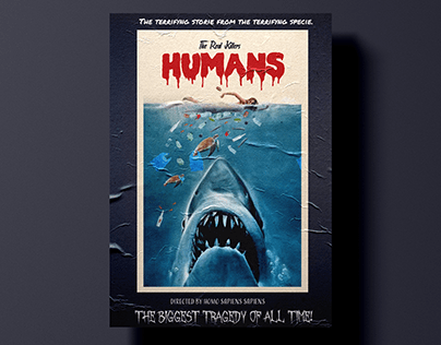 Pôster: Releitura do filme O Tubarão