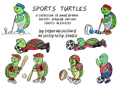 Sports Turtles Illustrations