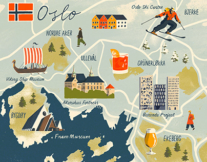 Oslo Map Illustration