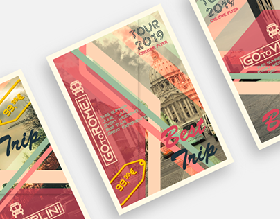 Town Tour Flyers. Free download mock up vector .ai