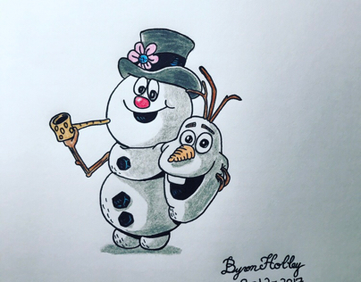 Frosty The Snowman In Disguise as Olaf Illustration