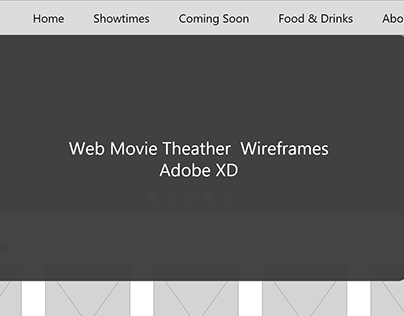 Movie Theather Wireframes in Adobe XD