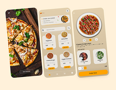 An innovative pizza mobile app ui