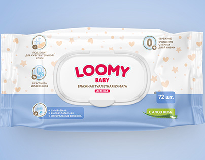 Детская влажная туалетная бумага Loomy Baby