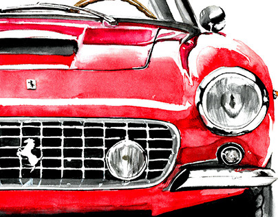 automotive watercolor paintings