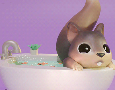 Baby squirrel Creación de personajes en 3D