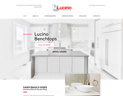 Lucino Benchtops - Website UI Design