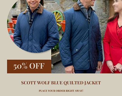 Scott Wolf Blue Quilted Jacket