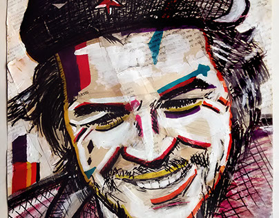 Che-Ernesto-Guevara-Painting-Portrait-Fidel-Castro-Sp