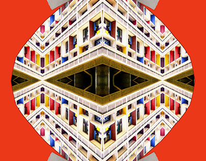 Photomontage numérique géométrique Le Corbusier