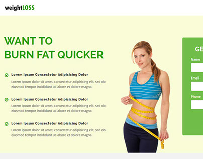 WeightLoss, Fitness, Health And Beauty Landing Page Tem