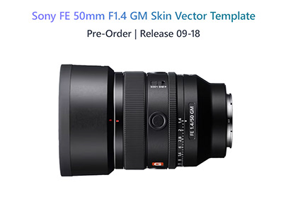 Sony FE 50 mm F1.4 GM Lens Skin Template Vector