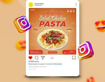 Pasta social media promotion banner post design