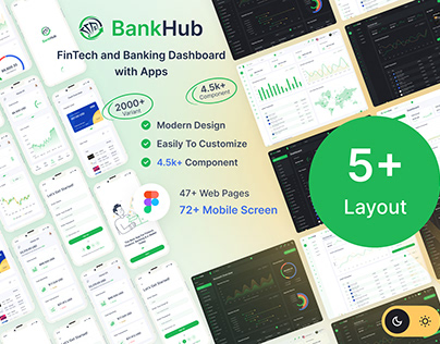 BankHub - FinTech and Banking Dashboard with Apps