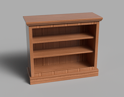 Wooden Bookcase made with blender and Substance 3D