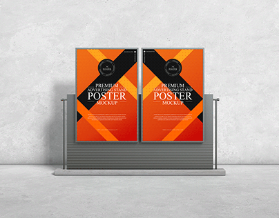 Advertising Stand Poster Mockup Free