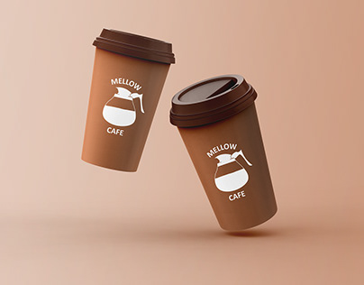 Mellow cafe logo, brochure and web template design