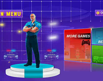 Police Bus Simulator Game UI Design