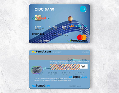 USA CIBC Bank mastercard w