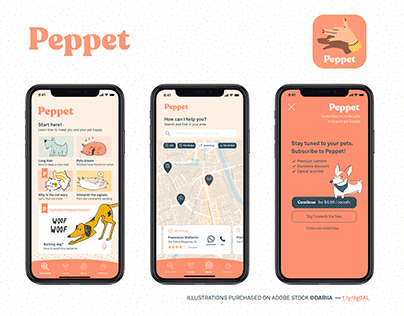 Peppet - Pet Care Mobile App UI/UX