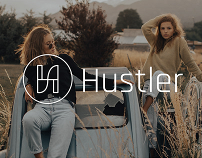 Logo for Hustler clothing store. Brand logo.