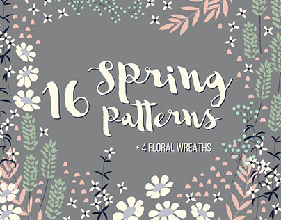 16 Spring Patterns + 4 Wreaths