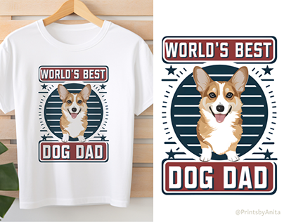 World's Best Dog Dad-Dog Lovers T-shirt Design