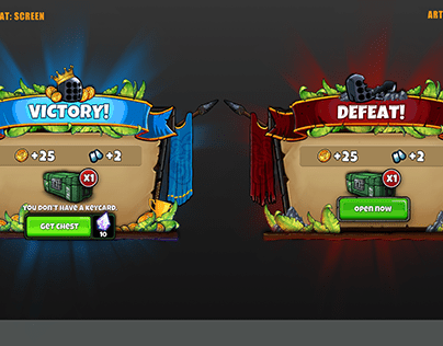 FIGHT BUDDY GAME VICTORY & DEFEAT SCREEN UI