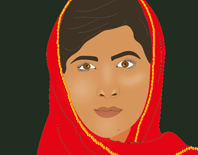 ilustração de rosto- Malala