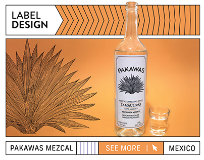 Label & Illustration for Pakawas Mezcal (Mexico)