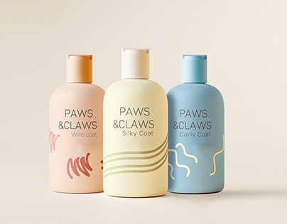 PAWS&CLAWS Dog shampoo package design