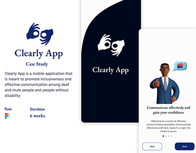 Clearly App UX/UI CaseStudy deaf/mute communication app