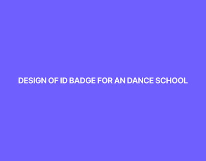 Design of ID Badge for a dance school