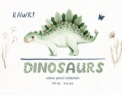 Dinosaur Clipart Projects | Photos, videos, logos, illustrations and  branding on Behance