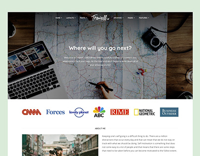 Travel blog WordPress theme