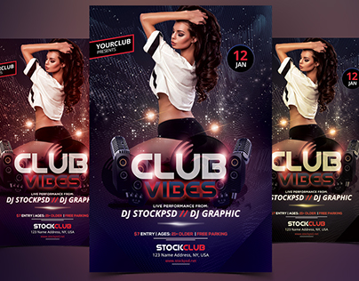 Club Vibes Party - Free PSD Flyer Template