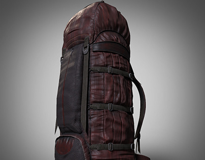 Leather Rucksack - 3D Game Prop