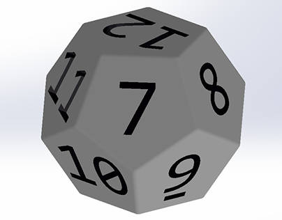 Dodecahedron (12 sided) Die Created Using Surfaces