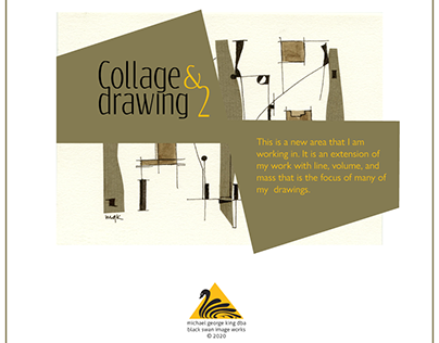 Collaged Drawings by Black Swan Image Works, Set 2, © 2
