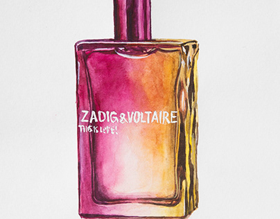 Zadig&Voltaire Perfume Watercolor Illustration