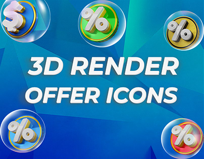 3D Rendering Dollar & Percent Sign Icon