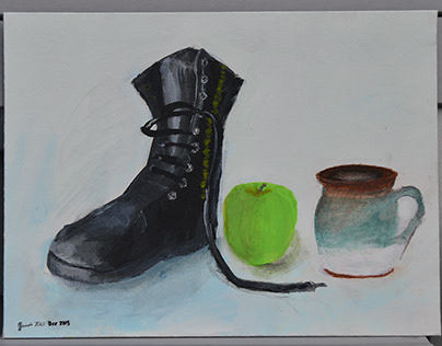 Shoe, Fruit, and Cup Still Life