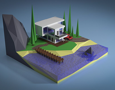 Modern House | Low poly
