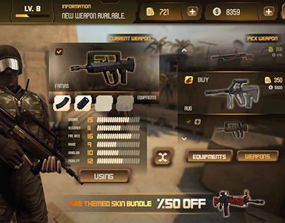 Mobile FPS Game UI Design