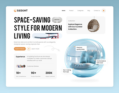 SEDENT: Furniture Store Landing Page Design