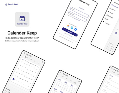 Calender Keep Mobile App / Takvim Tut Mobil Uygulaması