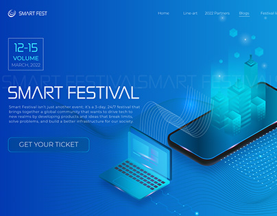 Banner for techno festival and website homepage