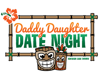 Daddy Daughter Date Night Illustration